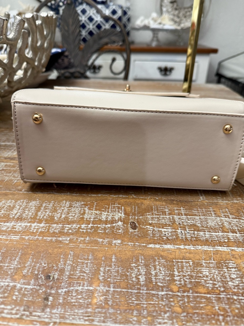 Valentino Orlandi Elegant Cream Top-Handle Crossbody Bag, Strap, Coin purse - Picture 6 of 9